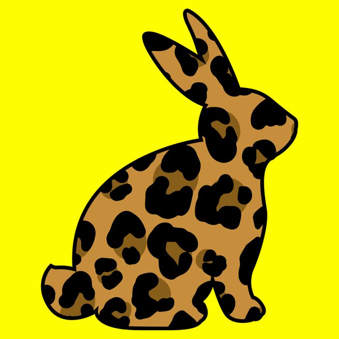 Cute Leopard Pattern Easter Bunny Rabbit Women's V-Neck T-Shirt