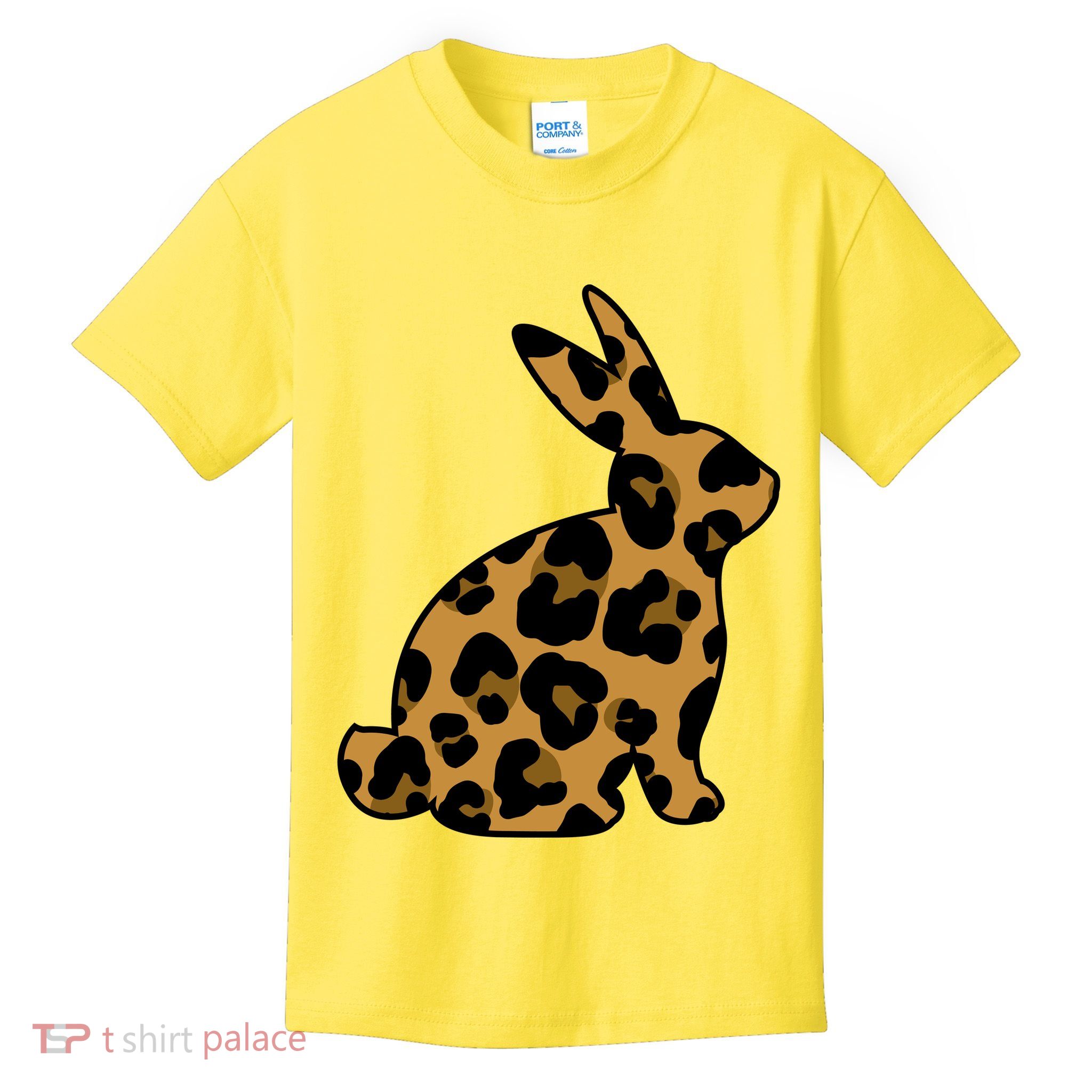 Cute Leopard Pattern Easter Bunny Rabbit Kids T-Shirt