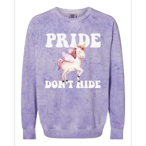 Celebrate Lgbtq Pride Events Month Pride DonT Hide Unicorn Meaningful Gift Colorblast Crewneck Sweatshirt