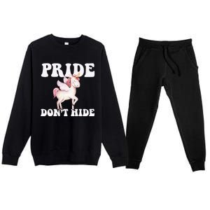 Celebrate Lgbtq Pride Events Month Pride DonT Hide Unicorn Meaningful Gift Premium Crewneck Sweatsuit Set