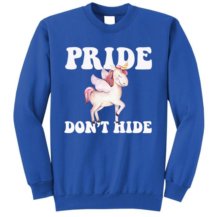 Celebrate Lgbtq Pride Events Month Pride DonT Hide Unicorn Meaningful Gift Tall Sweatshirt