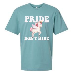 Celebrate Lgbtq Pride Events Month Pride DonT Hide Unicorn Meaningful Gift Sueded Cloud Jersey T-Shirt