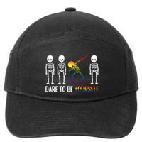 Cute Lgbt Pride Month Dare To Be Yours Skeleton Gift 7-Panel Snapback Hat