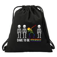 Cute Lgbt Pride Month Dare To Be Yours Skeleton Gift Drawstring Bag