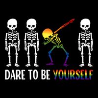 Cute Lgbt Pride Month Dare To Be Yours Skeleton Gift Drawstring Bag