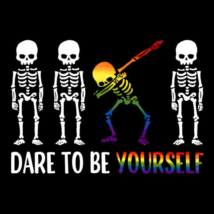 Cute Lgbt Pride Month Dare To Be Yours Skeleton Gift Drawstring Bag