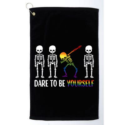 Cute Lgbt Pride Month Dare To Be Yours Skeleton Gift Golf Towel