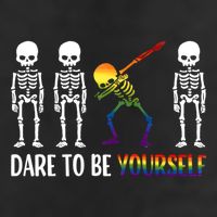 Cute Lgbt Pride Month Dare To Be Yours Skeleton Gift Golf Towel