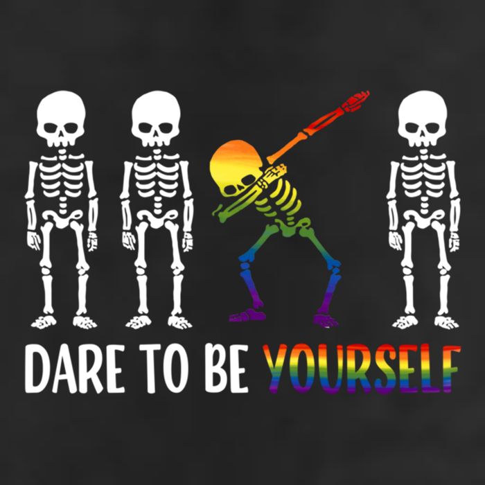 Cute Lgbt Pride Month Dare To Be Yours Skeleton Gift Golf Towel
