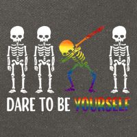 Cute Lgbt Pride Month Dare To Be Yours Skeleton Gift Cotton Canvas Backpack