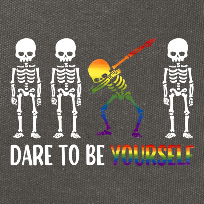 Cute Lgbt Pride Month Dare To Be Yours Skeleton Gift Cotton Canvas Backpack