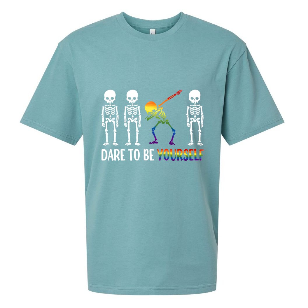 Cute Lgbt Pride Month Dare To Be Yours Skeleton Gift Sueded Cloud Jersey T-Shirt