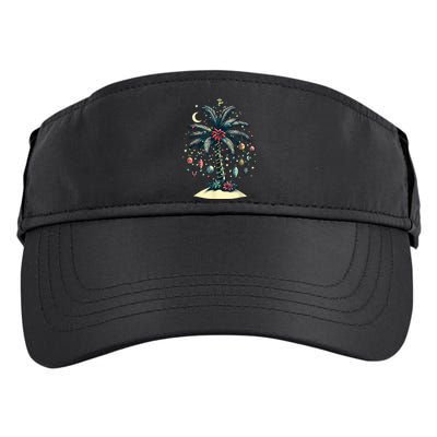 Christmas Lights Palm Tree Beach Funny Tropical Xmas Adult Drive Performance Visor