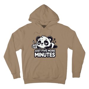 Cute Lazy Panda Just Five More Minutes Sleepy Hoodie