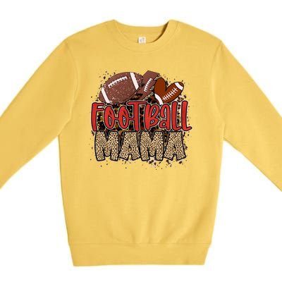 Cute Leopard Print Football Mama Premium Crewneck Sweatshirt