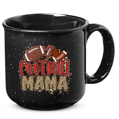 Cute Leopard Print Football Mama 15oz Campfire Ceramic Mug