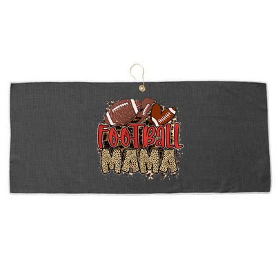 Cute Leopard Print Football Mama Large Microfiber Waffle Golf Towel