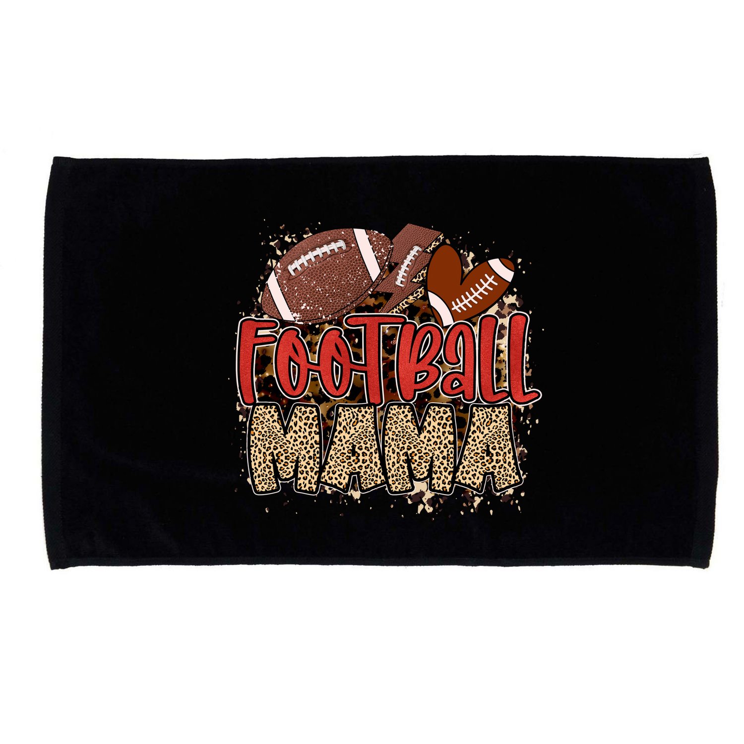 Cute Leopard Print Football Mama Microfiber Hand Towel