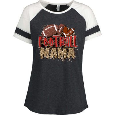 Cute Leopard Print Football Mama Enza Ladies Jersey Colorblock Tee