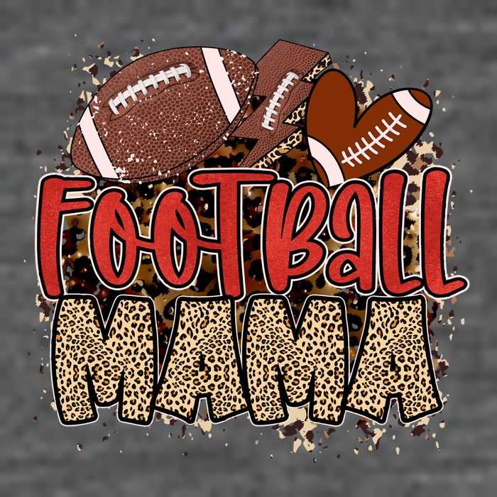 Cute Leopard Print Football Mama 7 Panel Mesh Trucker Snapback Hat