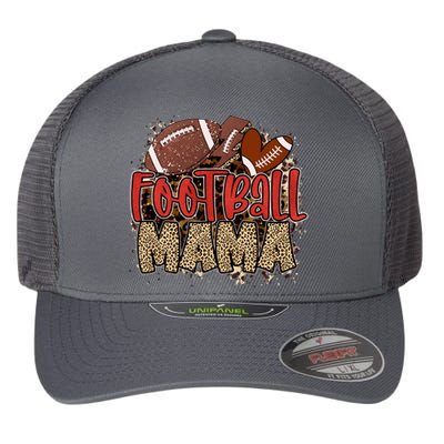 Cute Leopard Print Football Mama Flexfit Unipanel Trucker Cap