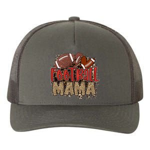 Cute Leopard Print Football Mama Yupoong Adult 5-Panel Trucker Hat