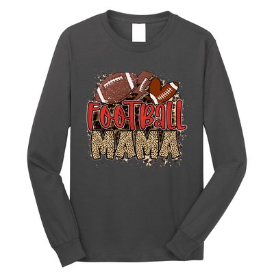 Cute Leopard Print Football Mama Long Sleeve Shirt
