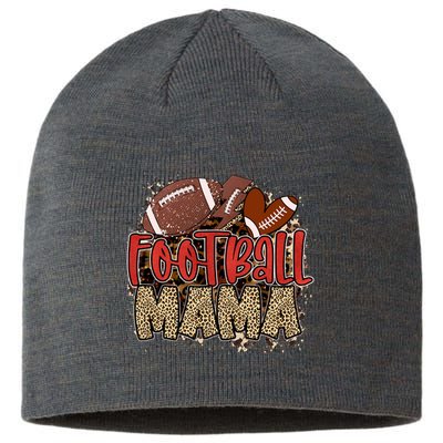 Cute Leopard Print Football Mama Sustainable Beanie