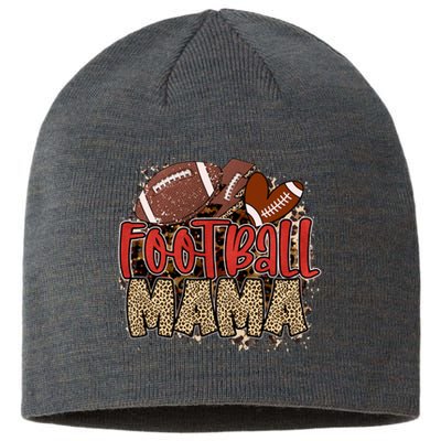 Cute Leopard Print Football Mama Sustainable Beanie