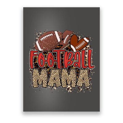 Cute Leopard Print Football Mama Poster