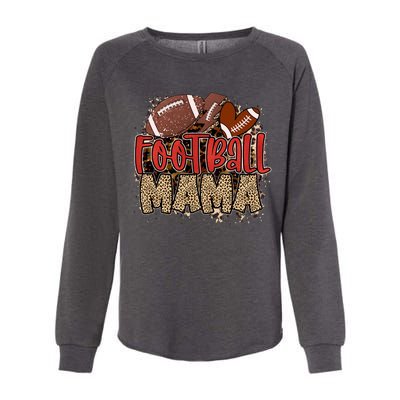 Cute Leopard Print Football Mama Womens California Wash Sweatshirt