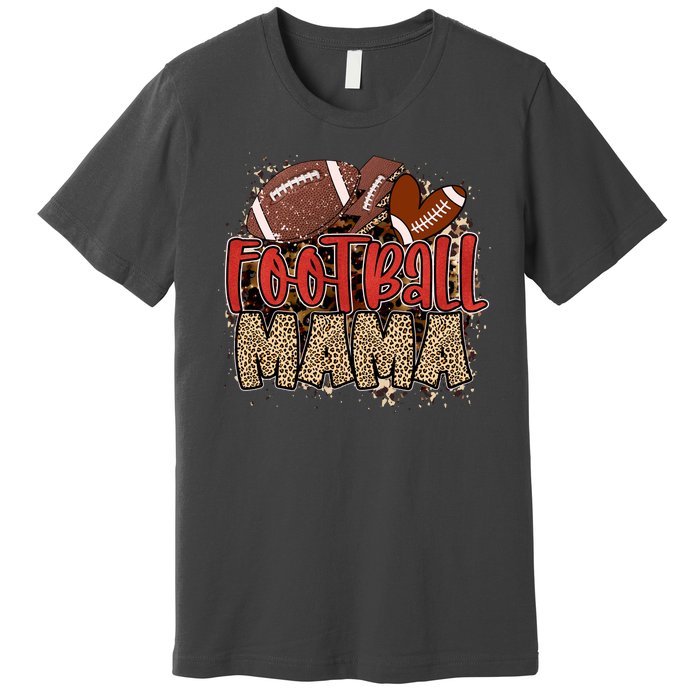 Cute Leopard Print Football Mama Premium T-Shirt