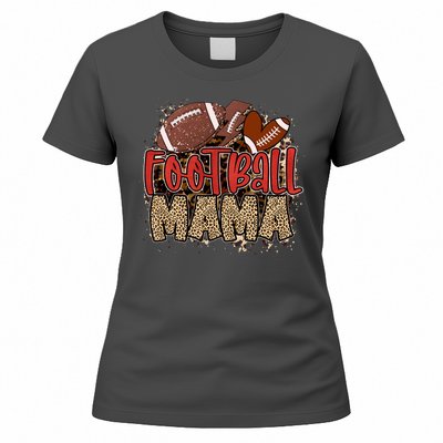 Cute Leopard Print Football Mama Women's T-Shirt