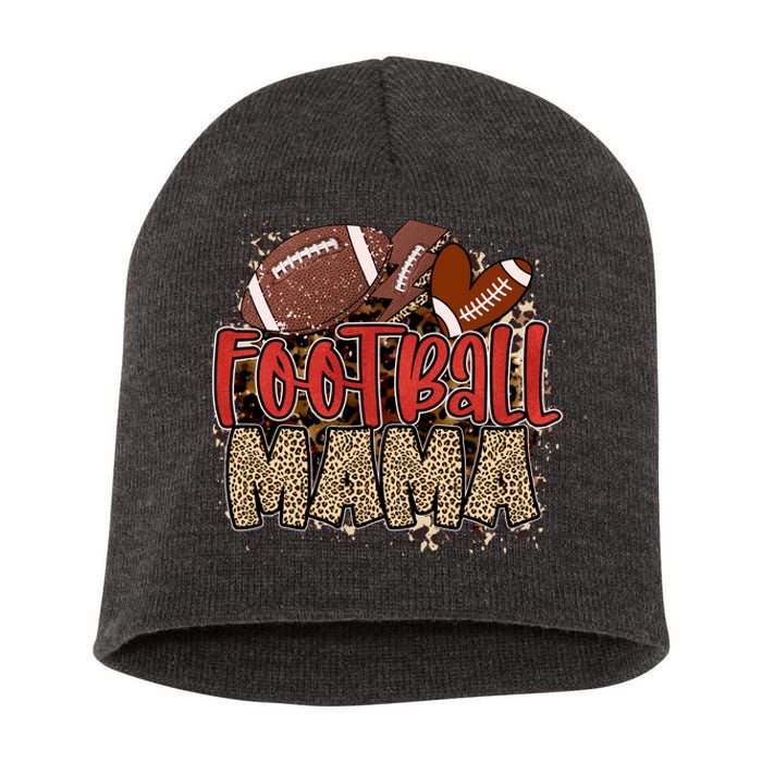 Cute Leopard Print Football Mama Short Acrylic Beanie