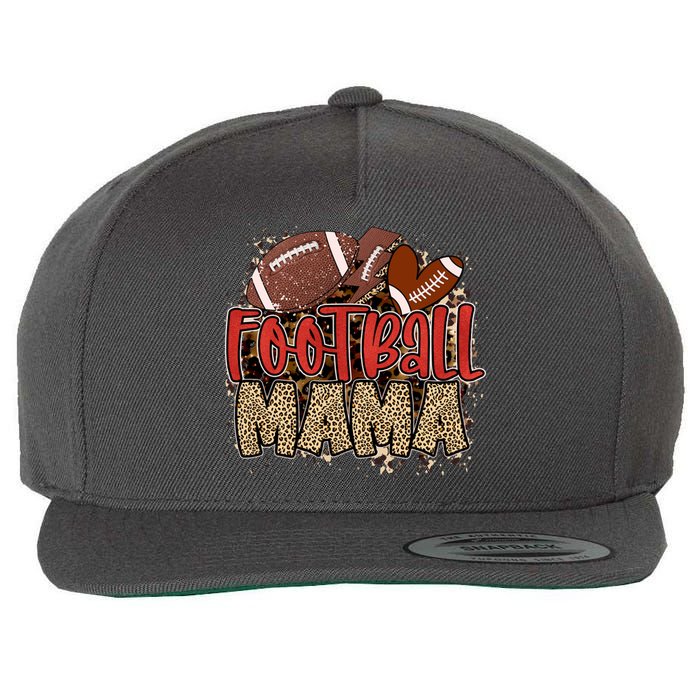 Cute Leopard Print Football Mama Wool Snapback Cap