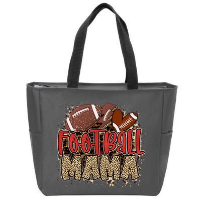 Cute Leopard Print Football Mama Zip Tote Bag