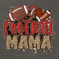 Cute Leopard Print Football Mama Cotton Canvas Backpack