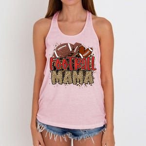 Cute Leopard Print Football Mama Women's Knotted Racerback Tank