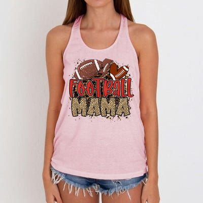 Cute Leopard Print Football Mama Women's Knotted Racerback Tank