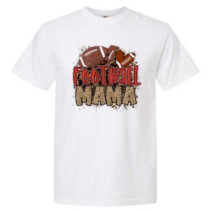 Cute Leopard Print Football Mama Garment-Dyed Heavyweight T-Shirt