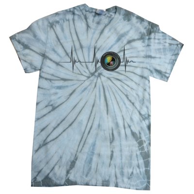 Camera Lens Photography Photographer Heartbeat EKG Pulse Tie-Dye T-Shirt