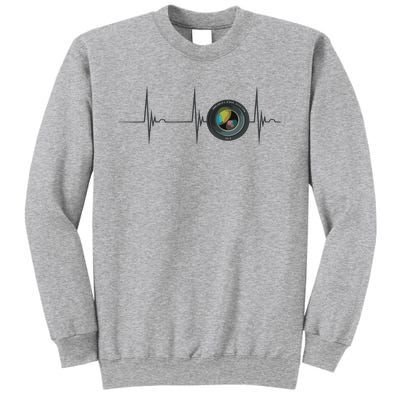 Camera Lens Photography Photographer Heartbeat EKG Pulse Sweatshirt