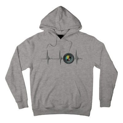 Camera Lens Photography Photographer Heartbeat EKG Pulse Tall Hoodie