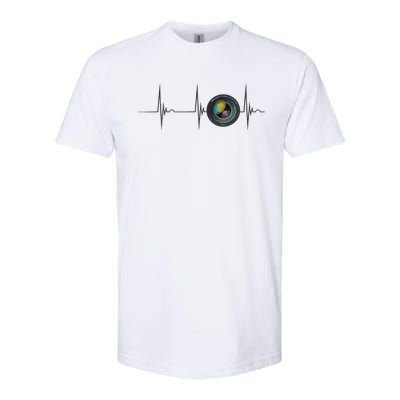 Camera Lens Photography Photographer Heartbeat EKG Pulse Softstyle CVC T-Shirt