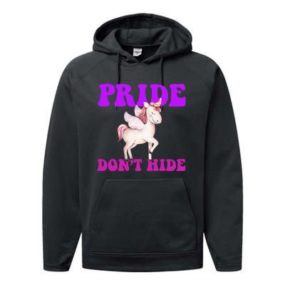 Celebrate Lgbtq Pride Events Month Pride DonT Hide Unicorn Performance Fleece Hoodie