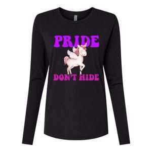 Celebrate Lgbtq Pride Events Month Pride DonT Hide Unicorn Womens Cotton Relaxed Long Sleeve T-Shirt