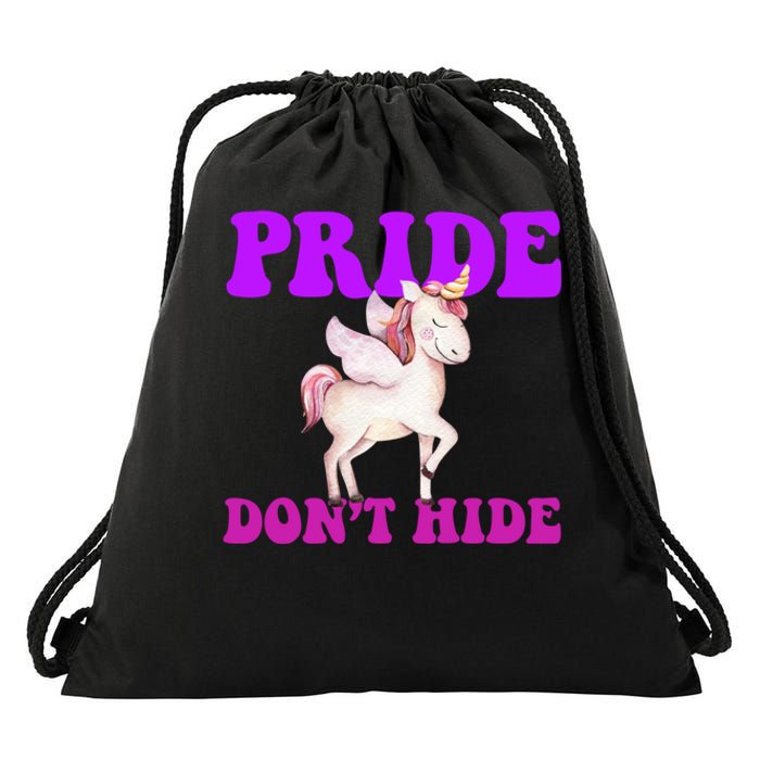 Celebrate Lgbtq Pride Events Month Pride DonT Hide Unicorn Drawstring Bag