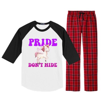 Celebrate Lgbtq Pride Events Month Pride DonT Hide Unicorn Raglan Sleeve Pajama Set