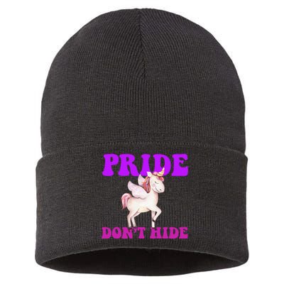 Celebrate Lgbtq Pride Events Month Pride DonT Hide Unicorn Sustainable Knit Beanie