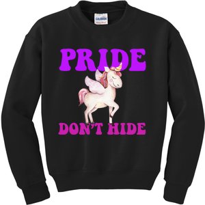 Celebrate Lgbtq Pride Events Month Pride DonT Hide Unicorn Kids Sweatshirt